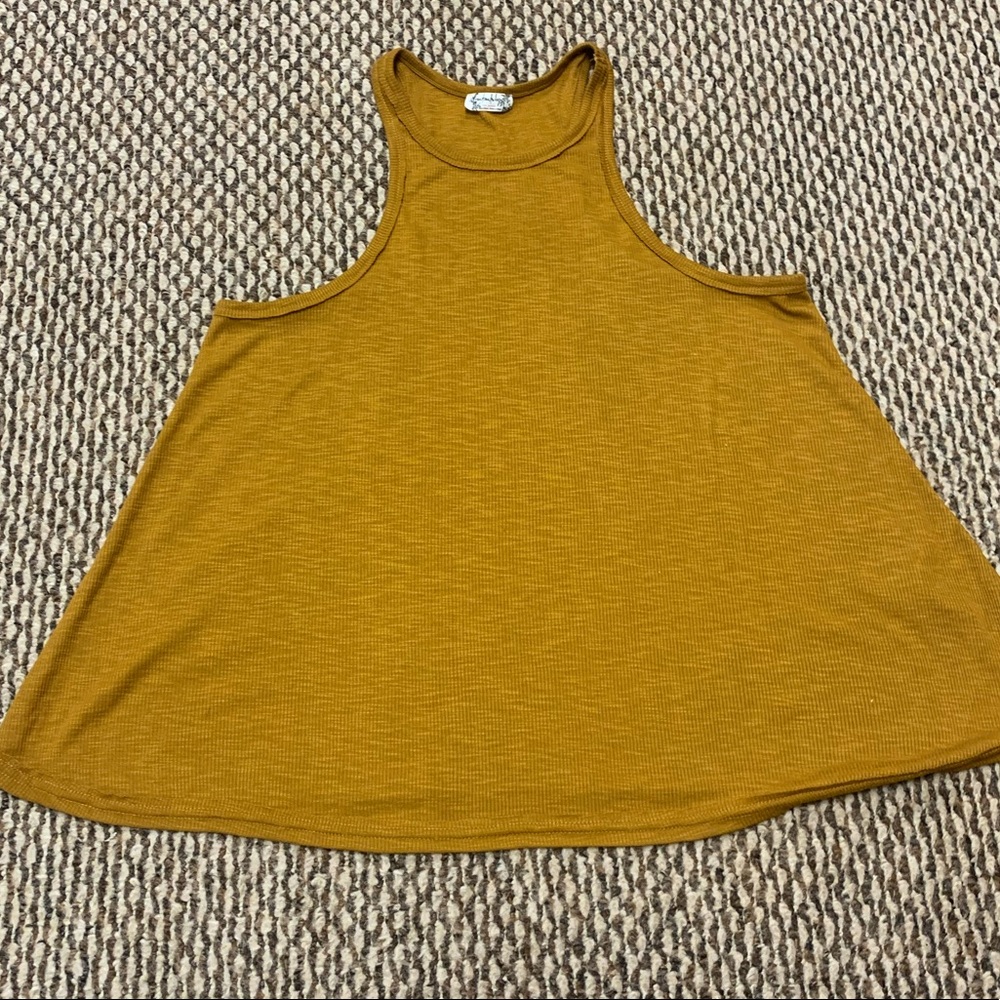 Mustard, ribbed tank top